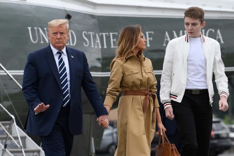 Donald Trump claimed Barron only tested positive for 15 minutes (AP)