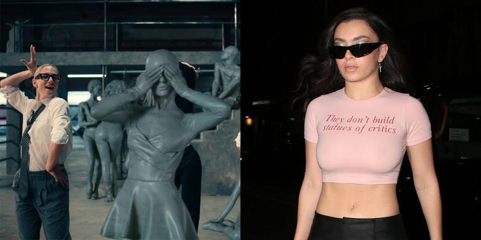 ariana grande yes and music video details charli xcx critics statues