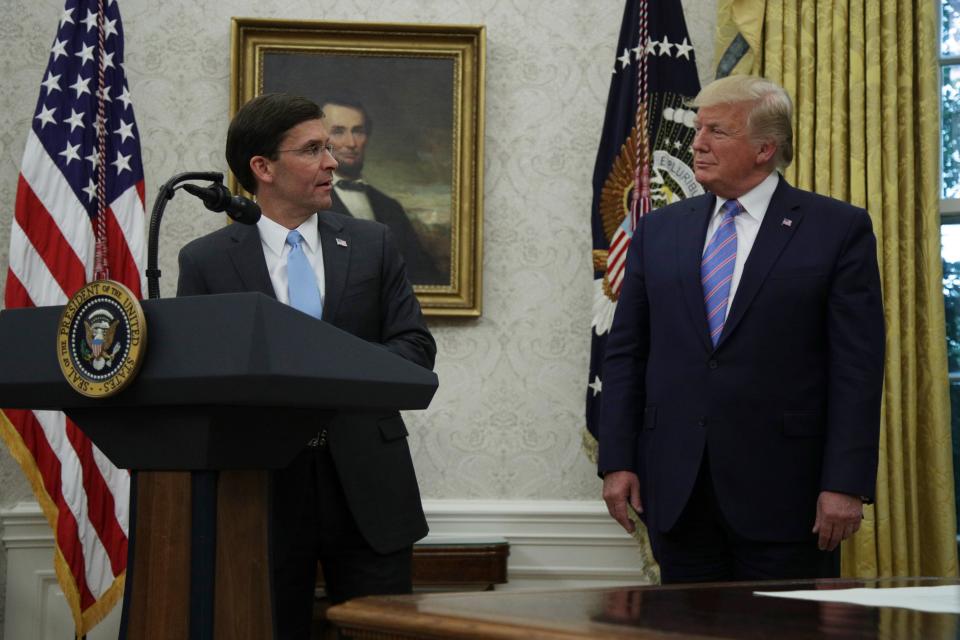 Mark Esper was among those who signed an op-ed denouncing Donald Trump. (Getty Images)