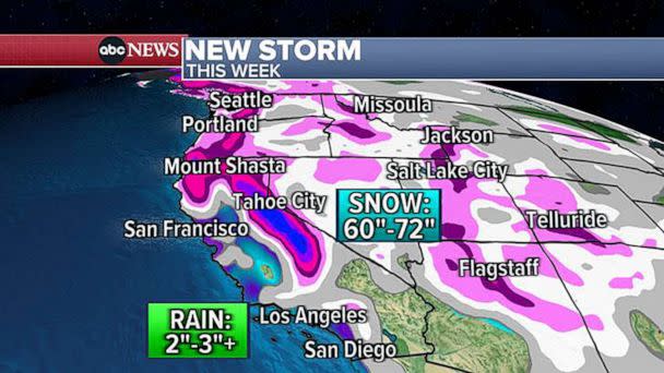 PHOTO: Another winter storm is set to hit the West Coast the week of Feb. 27, 2023. (ABC News)