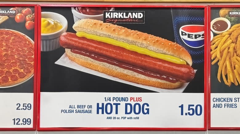 Hot dog on Costco food court menu