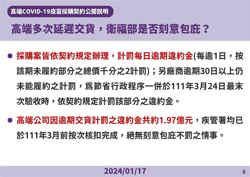 疾管署彙整出各界所提八點相關疑問澄清。（圖／疾管署提供）