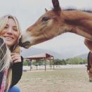 Cuoco posed with her horse Zee-Yah via Instagram in April 2021.