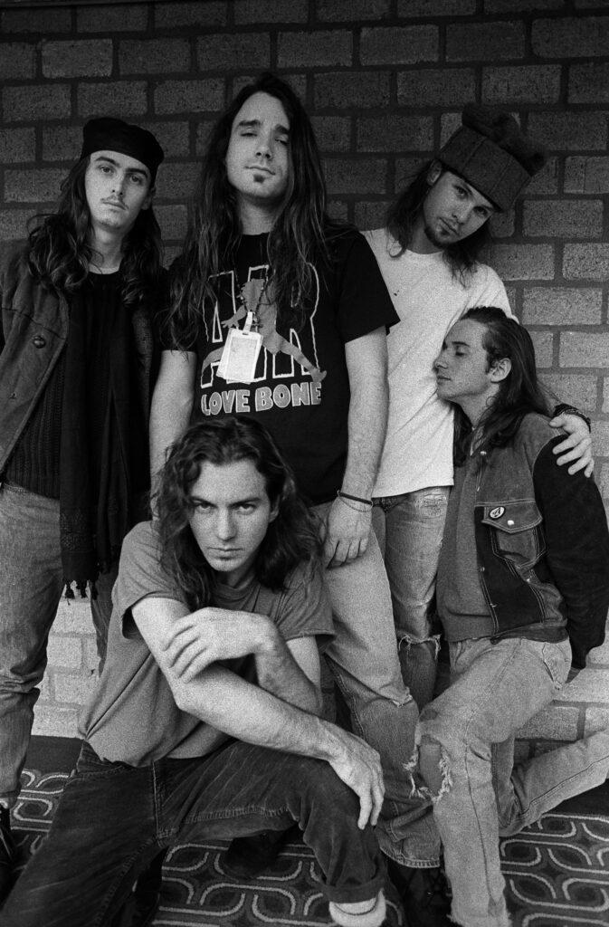 Pearl Jam, February 1992. (Credit: Paul Bergen/Redferns)