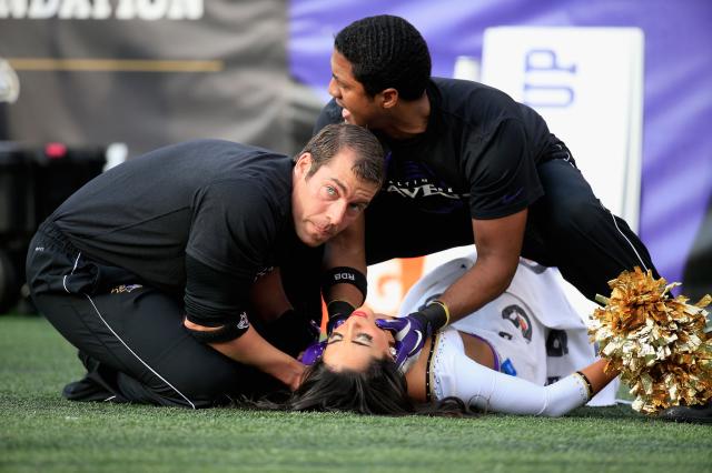 Ravens cheerleader injured in fall at stadium leaves hospital