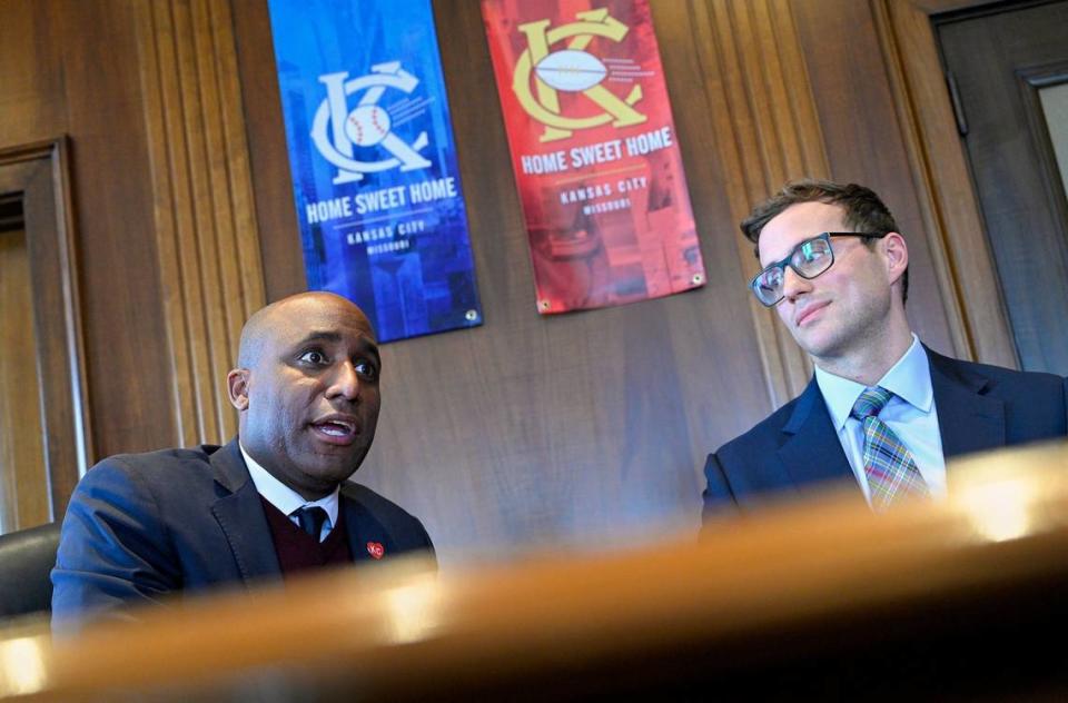 Mayor Quinton Lucas and City Manager Brian Platt met with The Star to discuss Kansas City’s East Side Wednesday, Nov. 17, 2021. Jill Toyoshiba/jtoyoshiba@kcstar.com