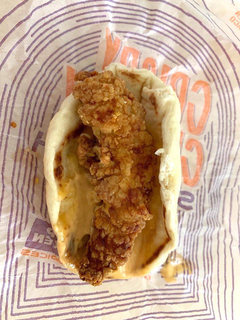 Taco Bell Crispy Chicken Sandwich Taco close-up