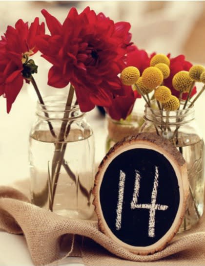 Chalkboard Tree Slice Table Numbers