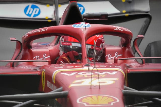 Charles Leclerc drives in Baku