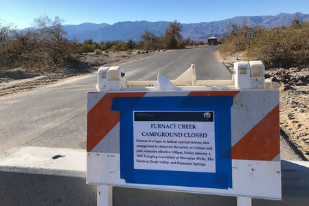 Furnace Creek Campground at Death Valley National Park is closed during the partial U.S. government shutdown, in Death Valley, California, U.S., January 10, 2019. REUTERS/Jane Ross