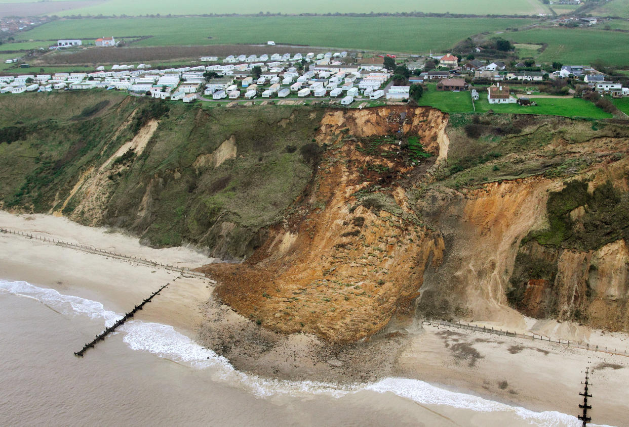 The landslide was described as the size of two football pitches (Picture: SWNS)