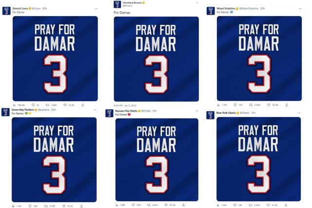 All 32 NFL teams unite with cool Twitter gesture for Damar Hamlin