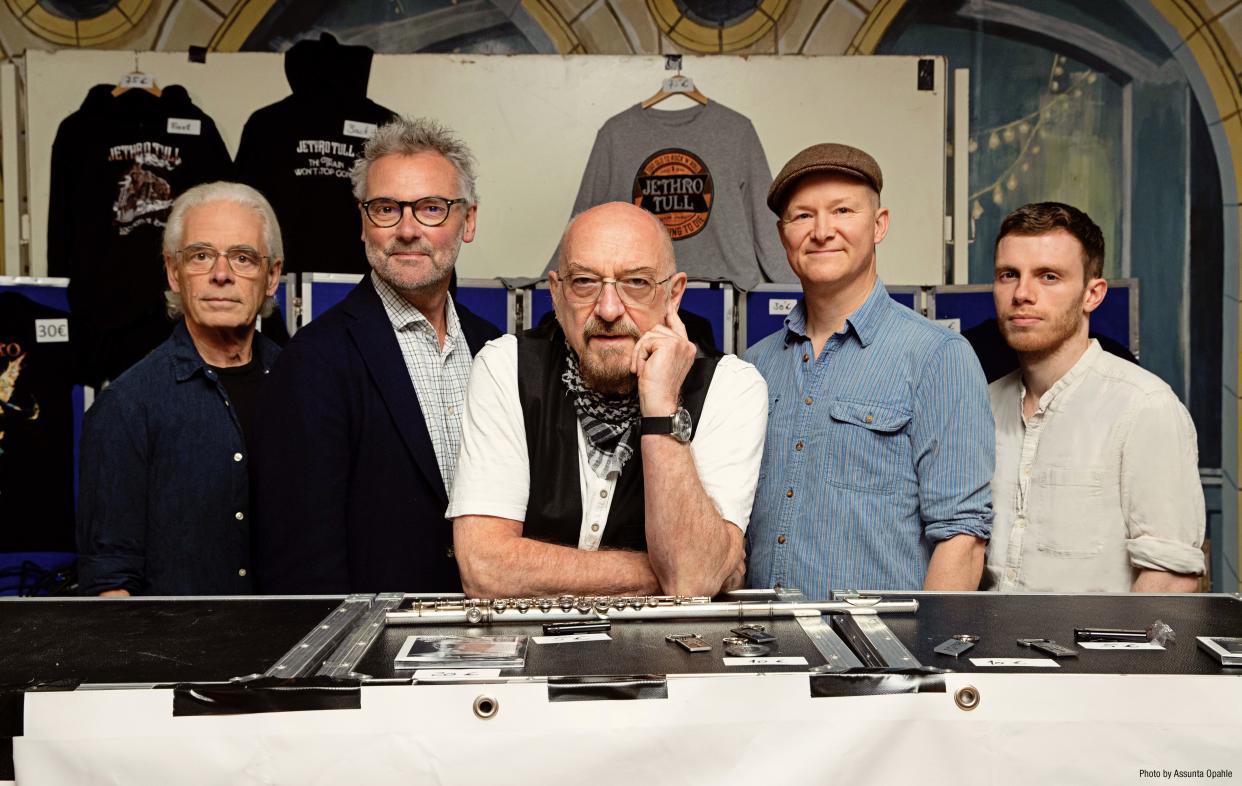 Thoughtful lyrics, kicking music: Jethro Tull is rocking past, present and future, with a show set for Oct. 28 at MGM Music Hall in Boston as part of "The Seven Decades" tour. Front man Ian Anderson, center, spoke about what's in store for audiences.