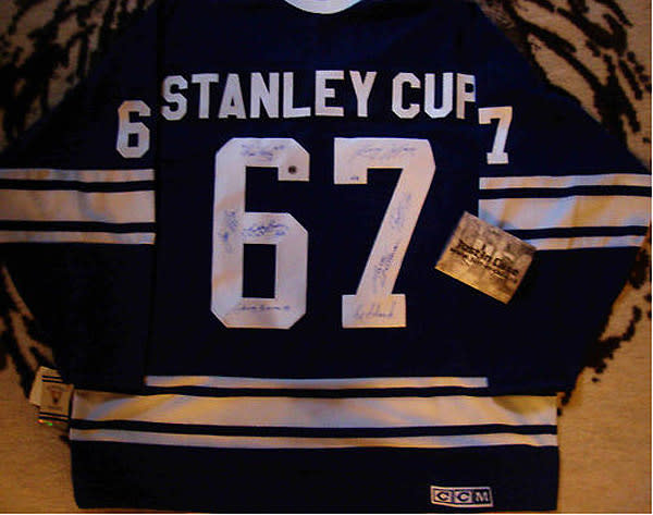 Eddie Shack Toronto Maple Leafs Signed 1967 Stanley Cup Vintage CCM Jersey