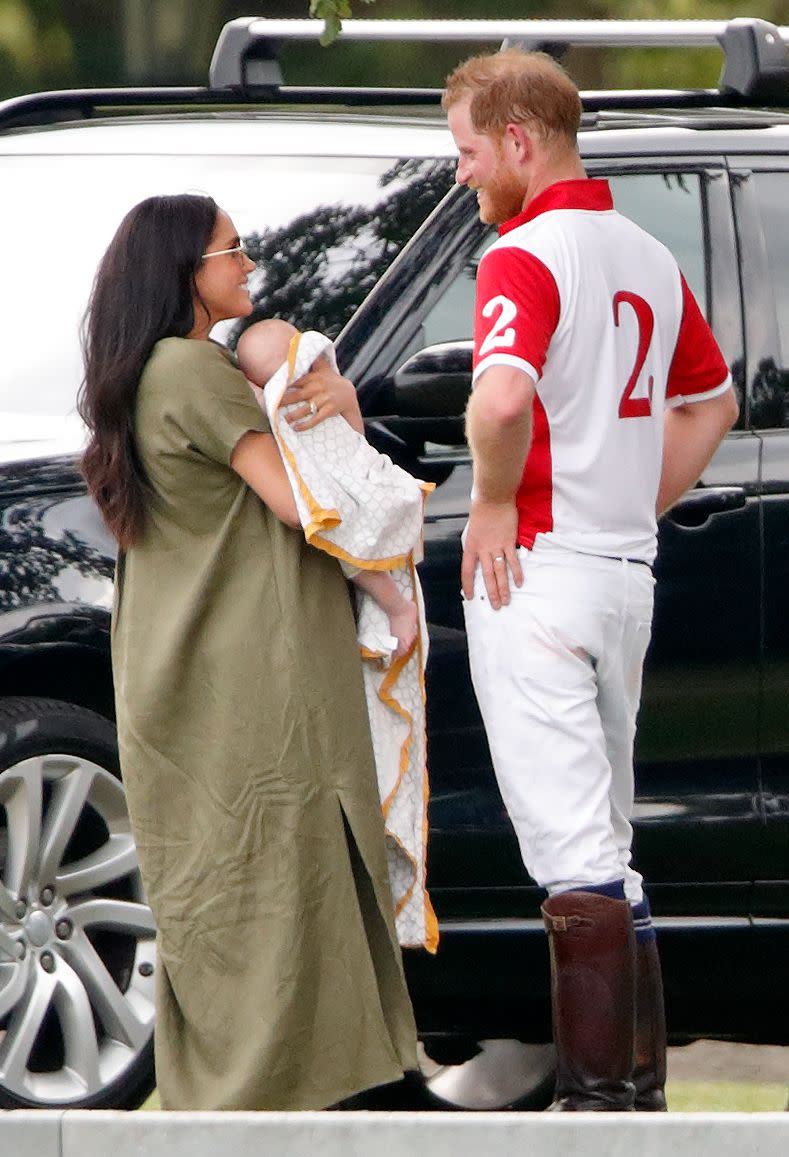 <p>Spotted in the arms of his mother, Meghan Markle at the King Power Royal Charity Polo Match, where his father Prince Harry participated. <br></p>