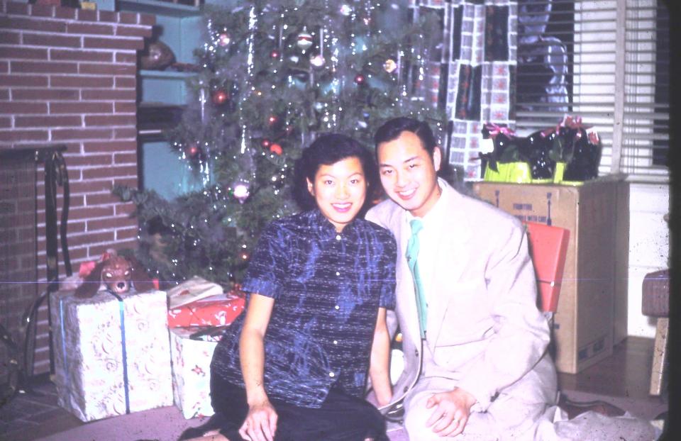 Bernice and Albert Jeung at their California home in 1953, a year after they finally were able to buy a house through a non-Asian third party, because racially restrictive housing covenants kept them out of many neighborhoods.