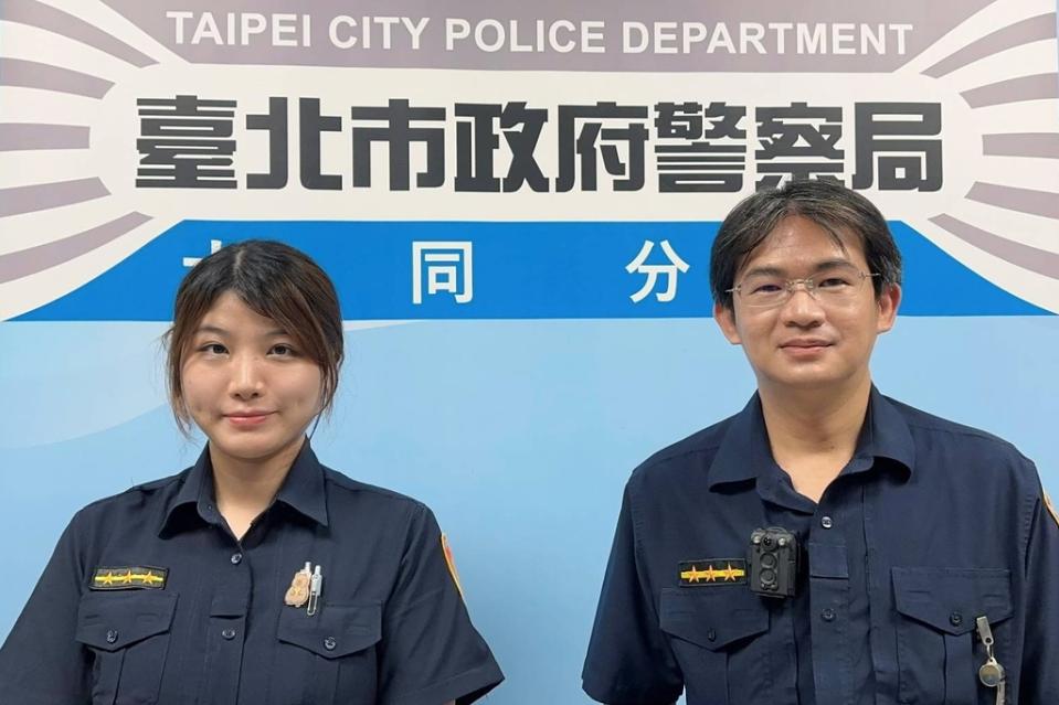 圖說：臺北市大同分局寧夏路派出所警員林珈瑄、藍裕翔。