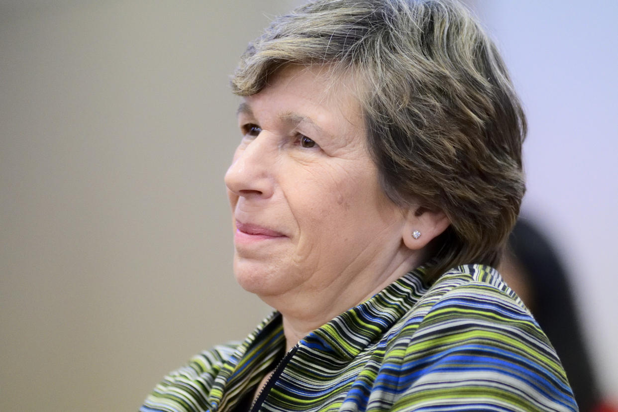 Randi Weingarten, president of the American Federation of Teachers during a town hall with 2020 presidential candidate Sen. Elizabeth Warren (D-MA) and members of the American Federation of Federation of Teachers, in Philadelphia, PA, on May 13, 2019.  (Photo by Bastiaan Slabbers/NurPhoto via Getty Images)