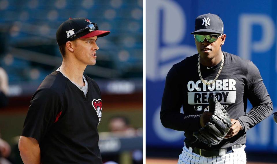 A couple of wild-card game starters: Zack Greinke of the Diamondbacks and Luis Severino of the Yankees. (AP)