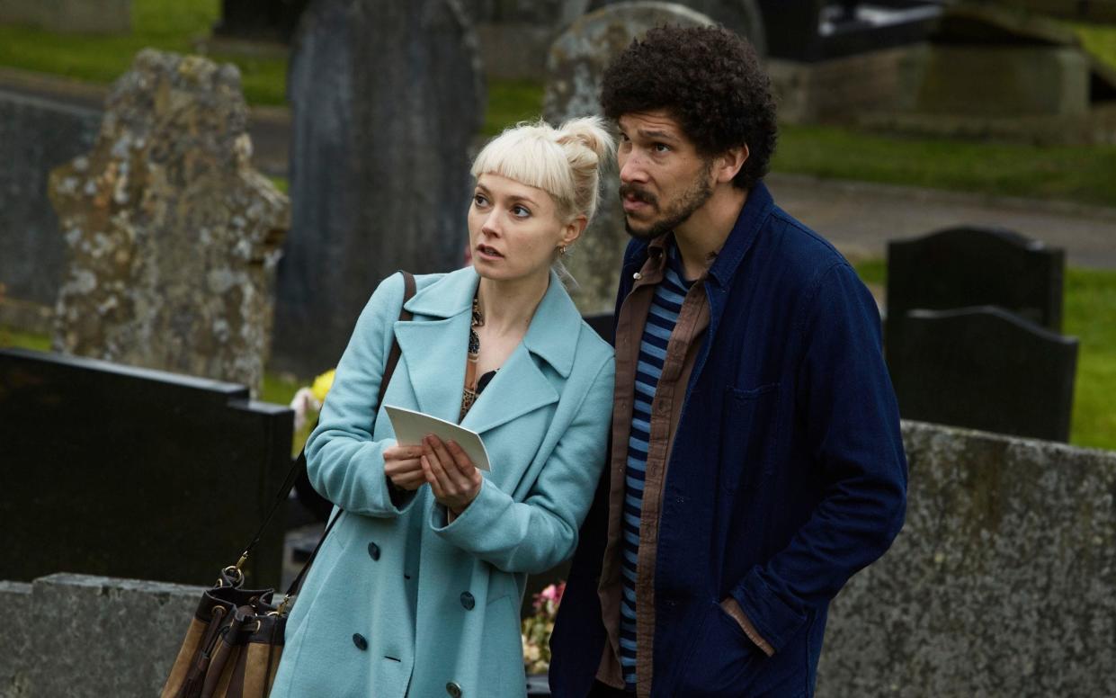 Beyond the grave: Lydia Wilson and Joel Fry in the BBC One thriller - 1