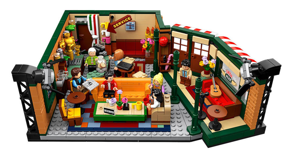 To celebrate <em>Friends </em>25th anniversary Lego released a Central Perk set complete with all seven characters. Could we BE anymore excited? Suitable for ages 16+. <a href="https://fave.co/2neFhxJ" rel="noopener" target="_blank" data-ylk="slk:Shop here.;elm:context_link;itc:0;sec:content-canvas" class="link ">Shop here.</a>