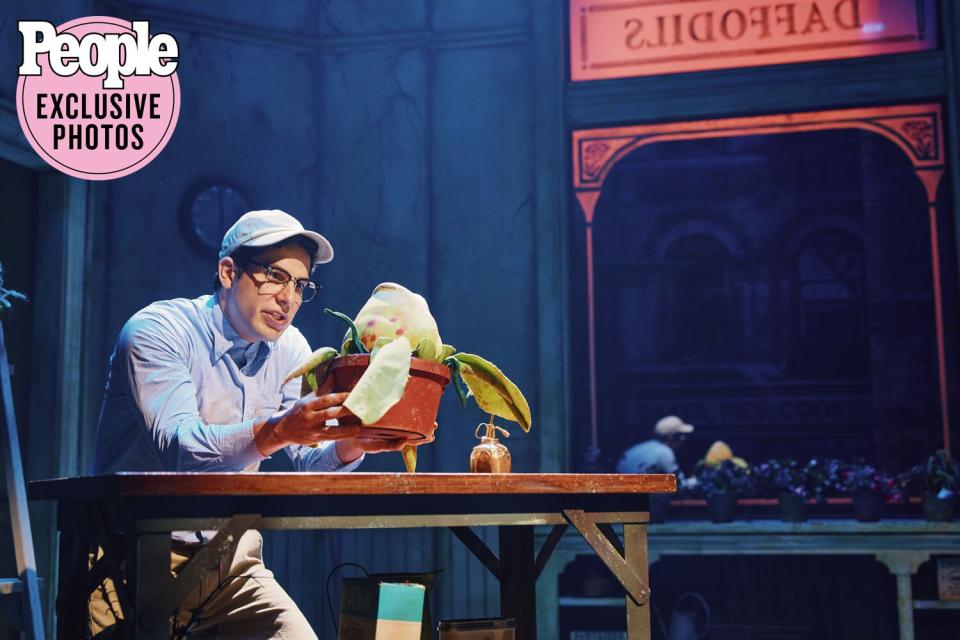 Skylar Astin made his debut as Seymour in Little Shop of Horrors Where was the image taken - Westside Theatre in NYC When was the image taken – Friday, May 13, 2022 Who took the photograph – Emilio Madrid Full credit line – Emilio Madrid  Source contact information:  Name: Whitney Holden Gore (Press Agent, Little Shop of Horrors) Phone: 212-812-1483 E-mail: whitney@vivacityny.com   Image sent by: Whitney Holden Gore