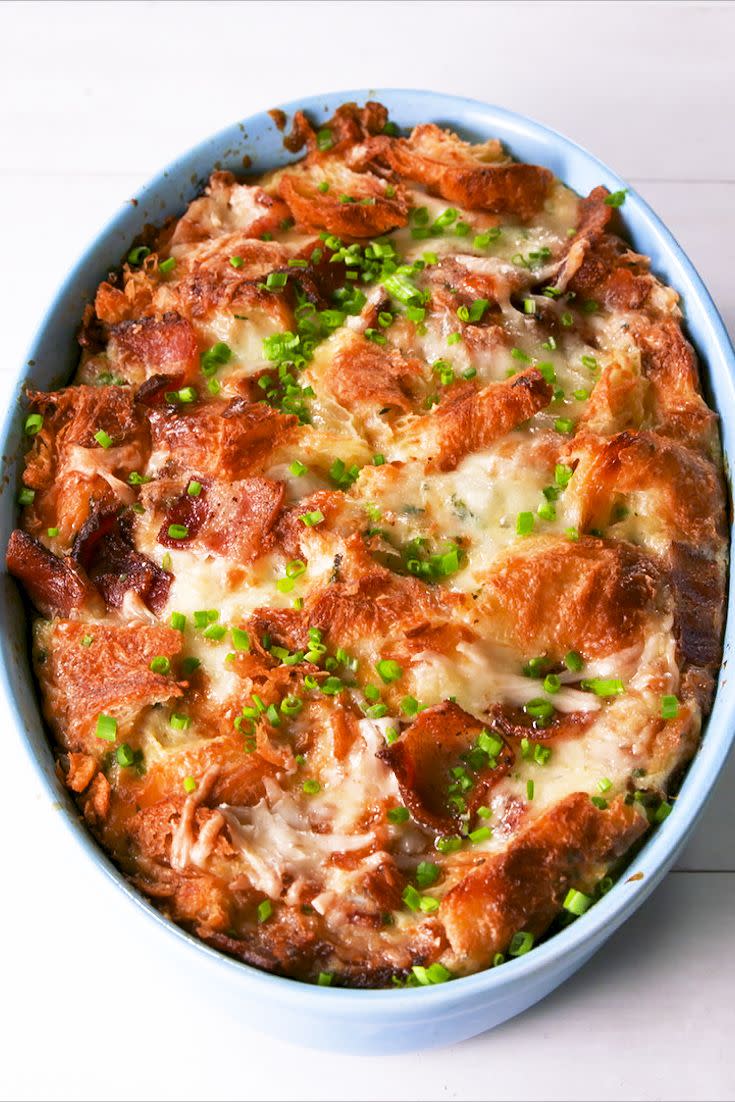 <p>Bring France to you. </p><p>Get the recipe from <a href="https://www.delish.com/cooking/recipe-ideas/a19448795/cheesy-croissant-casserole-recipe/" rel="nofollow noopener" target="_blank" data-ylk="slk:Delish" class="link rapid-noclick-resp">Delish</a>. </p>