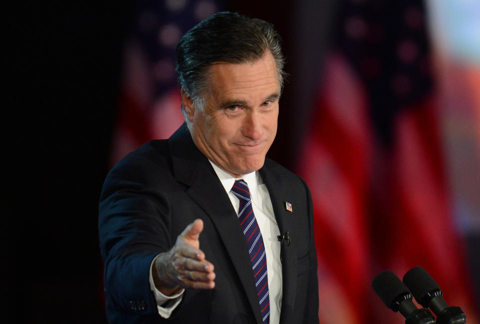 Just call me Mitt... or&nbsp;Pierre Delecto. (Photo: DON EMMERT via Getty Images)