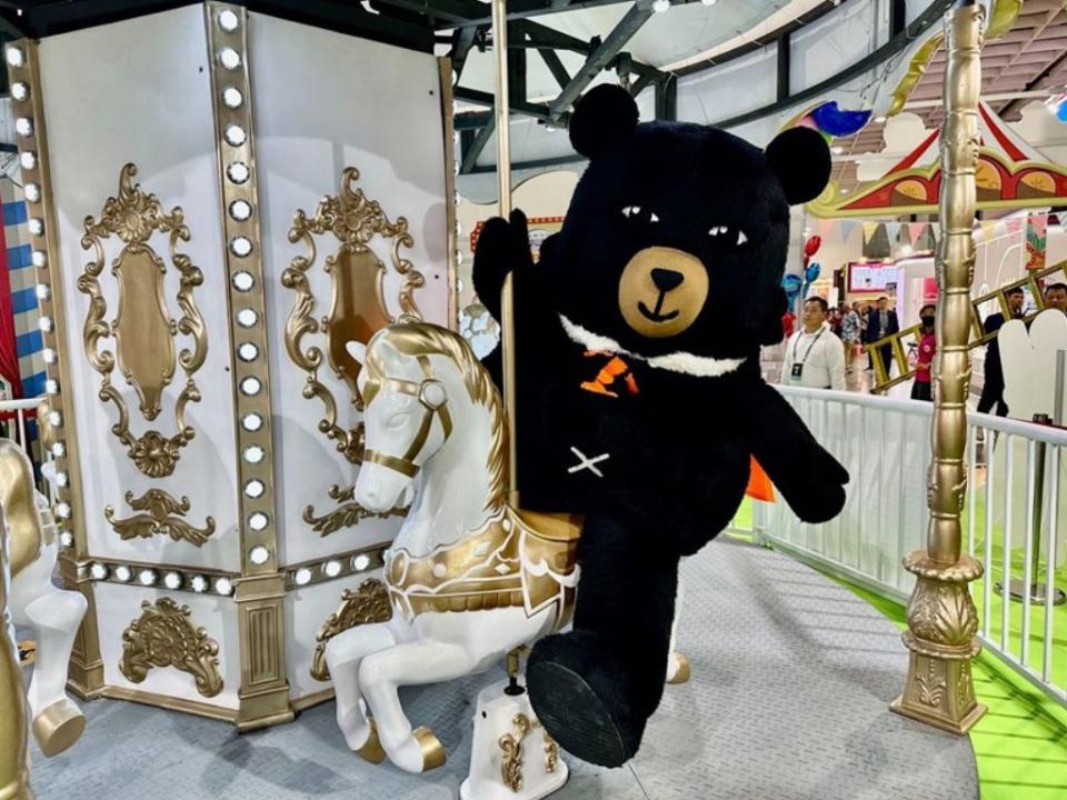 <strong>2023ITF台北國際旅展旅展內的台灣黑熊。（圖／觀光署提供）</strong>
