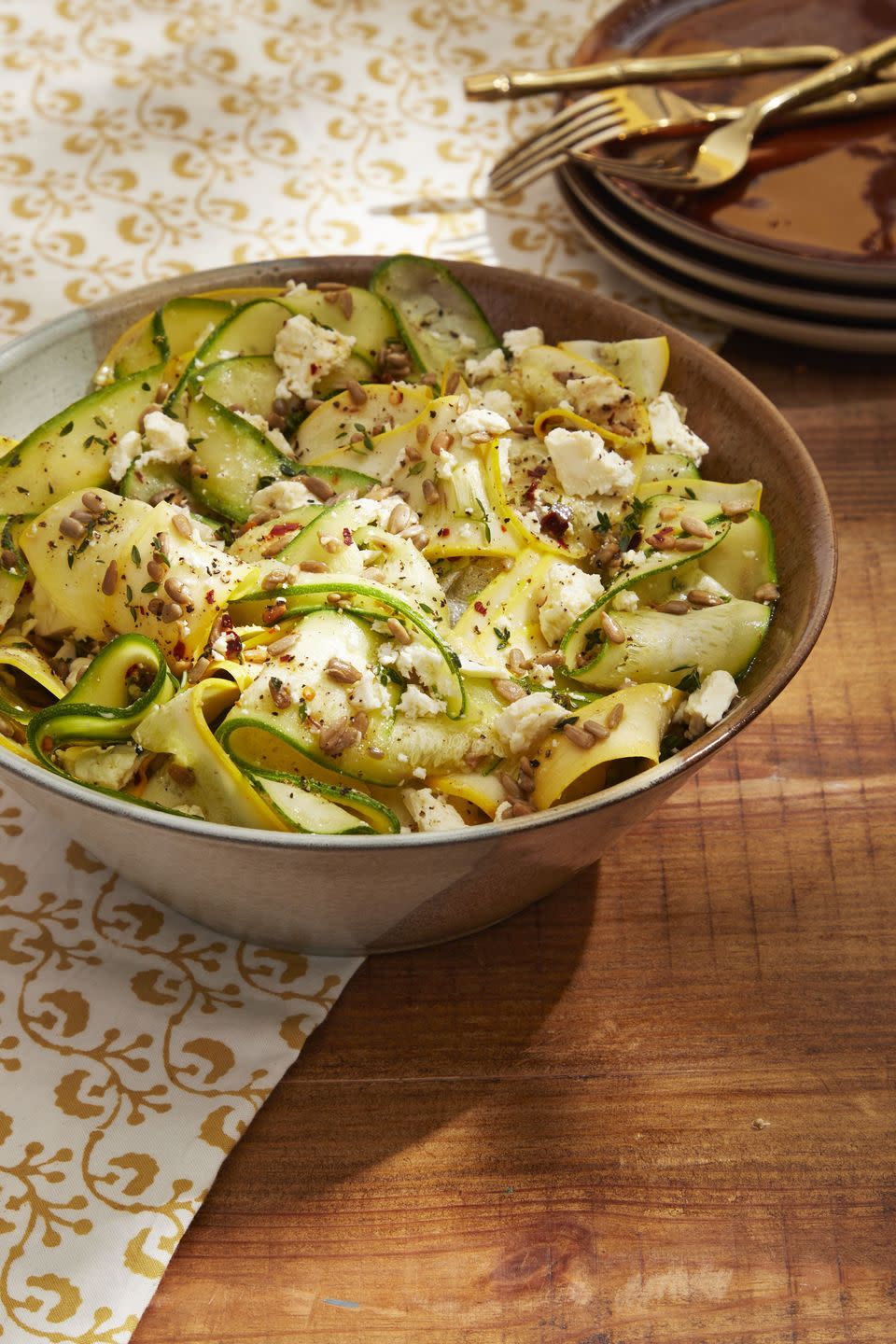 8) Squash Ribbon Salad with Sunflower Seeds