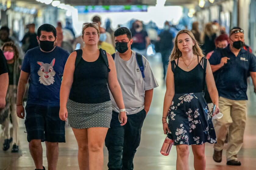 Some commuter choose to use at Union Station on Tuesday, July 12, 2022 in Los Angeles, CA.