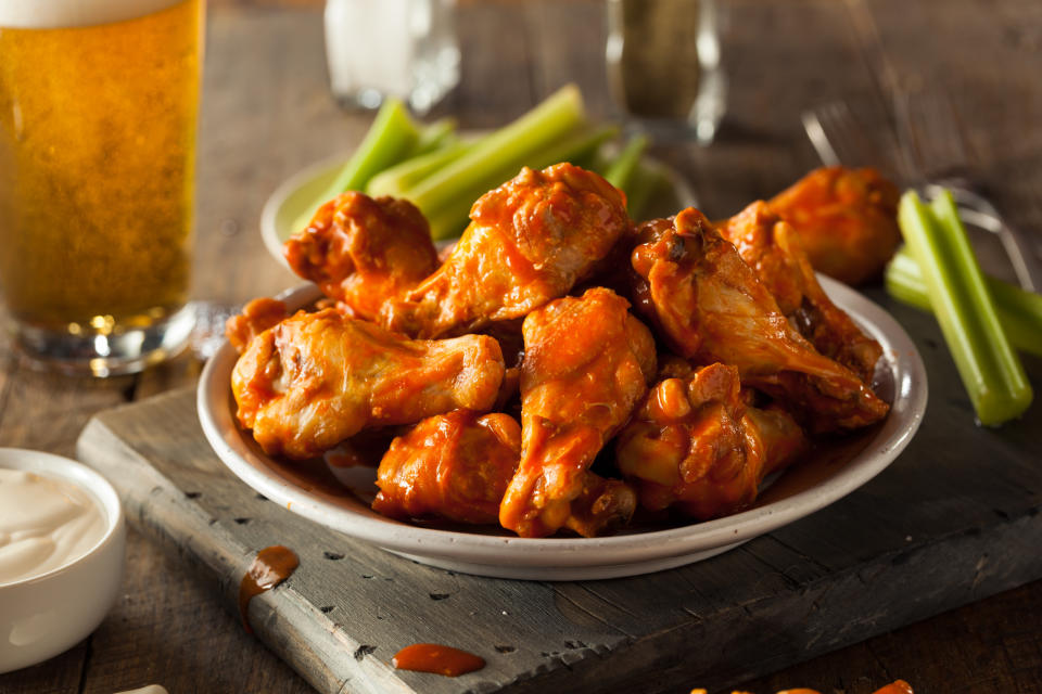 plate of hot wings