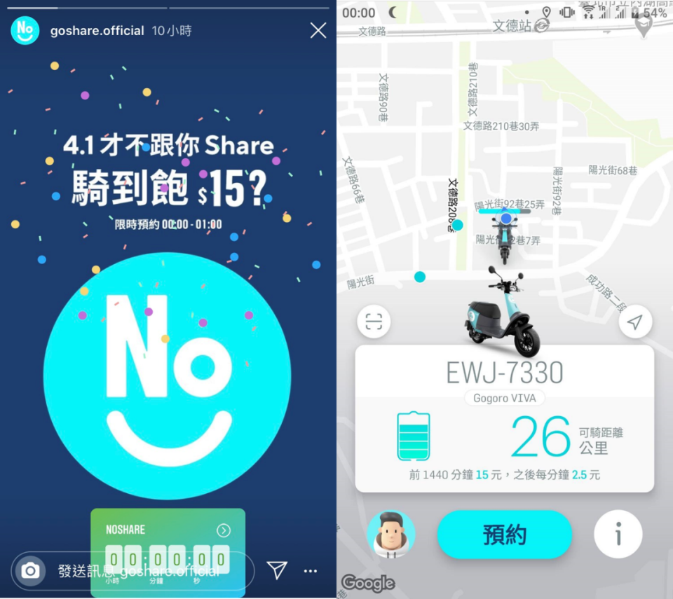 ▲GoShare推出15元騎到飽引網友瘋搶。（圖／擷取GoShare臉書、GoShare APP）