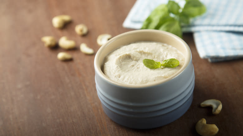 Bowl of cashew cream