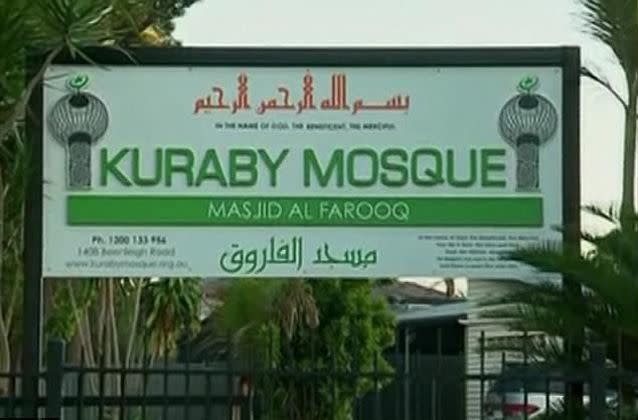 The father spent Tuesday night praying at the nearby Kuraby Mosque. Source: 7 News