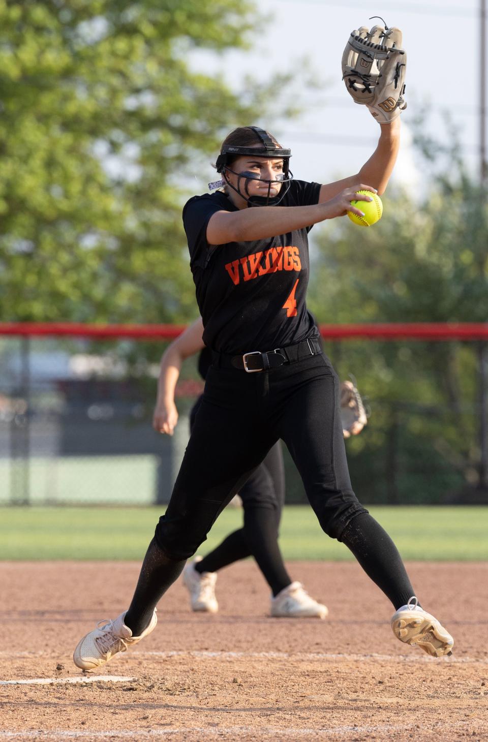 Hoover pitcher Ella Letosky delivers a pitch against Walsh Jesuit in their Division I regional semi-final game at Youngstown State University Wednesday , May 24, 2023.