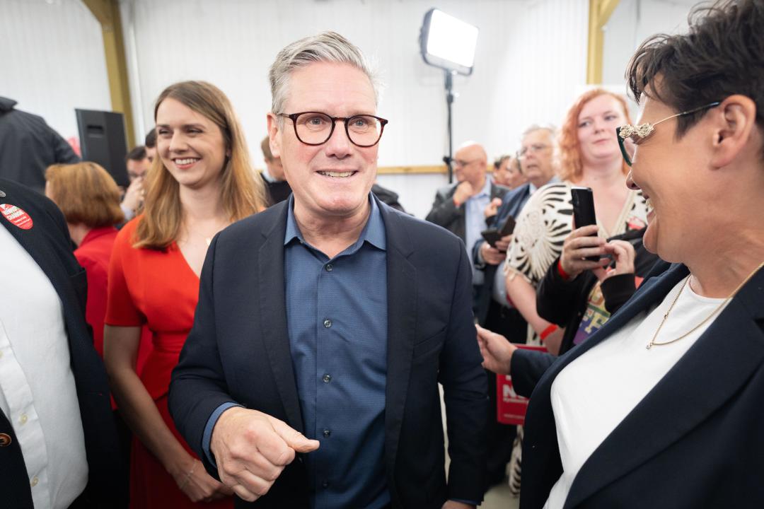 Labour Party leader Sir Keir Starmer at West Regwm Farm in Whitland, Carmarthenshire, after he addressed supporters on the final day campaigning for tomorrow’s General Election. Picture date: Wednesday July 3, 2024.