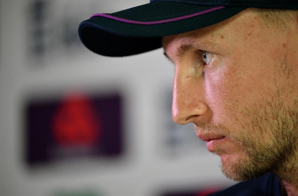 England's captain Joe Root gives a press conference at Headingley Stadium in Leeds, northern England, on August 21, 2019 on the eve of the start of the third Ashes cricket Test match between England and Australia. (Photo by Paul ELLIS / AFP) / RESTRICTED TO EDITORIAL USE. NO ASSOCIATION WITH DIRECT COMPETITOR OF SPONSOR, PARTNER, OR SUPPLIER OF THE ECB        (Photo credit should read PAUL ELLIS/AFP/Getty Images)