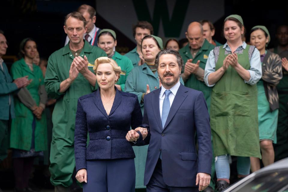 Kate Winslet and Guillaume Gallienne as the first couple of a fictional European country in "The Regime."