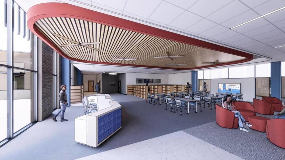 This rendering shows what the library at the new Cahokia High School will look like.