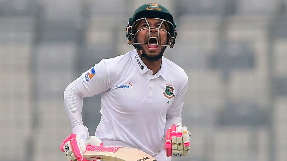 Pictured here, Mushfiqur Rahim celebrates a double century against Zimbabwe in 2020.