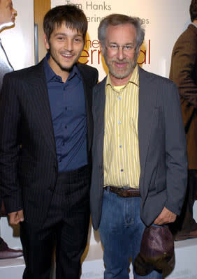 Diego Luna and Steven Spielberg at the Beverly Hills premiere of DreamWorks' The Terminal