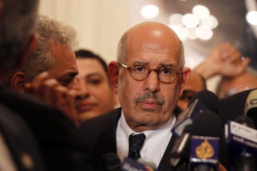 Egyptian opposition leader and Nobel Prize laureate Mohamed ElBaradei leaves at the end of a joint press conference on November 22, in Cairo. Egypt's Islamist President Mohamed Morsi assumed sweeping powers on Thursday, drawing criticism that he is seeking to become a "new pharaoh" and raising questions about the gains of last year's uprising which ousted Hosni Mubarak