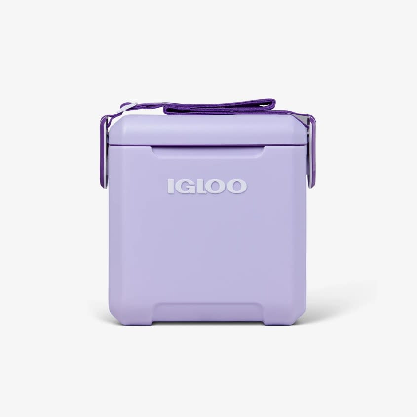 A lilac Igloo cooler