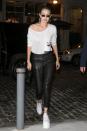 <p>Gigi Hadid has just accomplished the seemingly impossible mission we've all been on since the age of six: finding Baby Spice's sky-high platform sneakers. The model killed the retro look, pairing her statement kicks with a Prada tee and leather skinnies. </p>