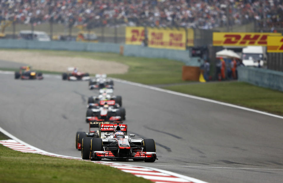 SHANGHAI, CHINA - APRIL 15: Jenson Button of Great Britain and McLaren drives during the Chinese Formula One Grand Prix at Shanghai International Circuit on April 15, 2012 in Shanghai, China. (Photo by Gu Zhichao/Sports Illustrated China/Getty Images)