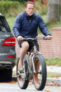 <p>Arnold Schwarzenegger keeps up his daily bike rides on Saturday in Los Angeles.</p>