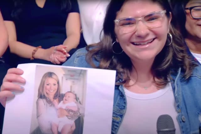 <p>Live with Kelly and Mark/YouTube</p> The girl who played Kelly Ripa and Mark Consuelos' baby on 'All My Children' reunited with the actors on 'Live with Kelly and Mark'