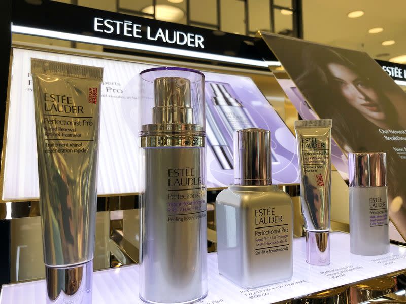 FILE PHOTO: An Estee Lauder cosmetics counter is seen in Los Angeles