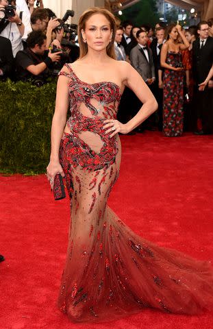 <p>Larry Busacca/Getty </p> Jennifer Lopez at the 2015 Met Gala
